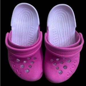 Kids’/Toddlers’ Electro Fuchsia/Bubblegum Crocs, Sz C 8 (5 7/8” long innersole)
